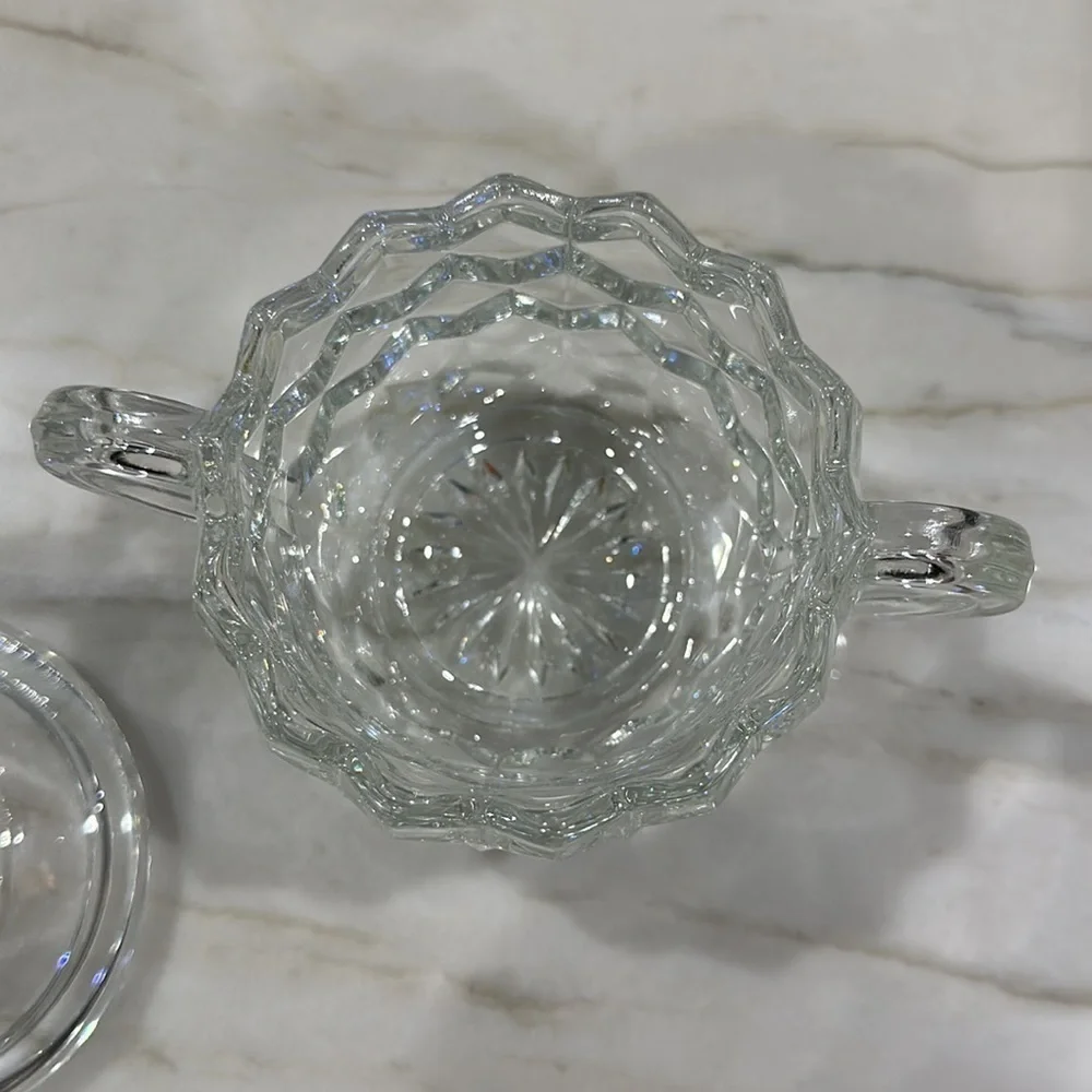Vintage Fostoria American Open Sugar Bowl with non matching top